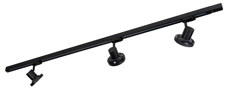 Railsysteem met 3 Spot / Opbouwspot / Plafondspots zwart links incl. LED 3-fase - Iconic Jeany Modern GU10 Binnenverlichting Lamp