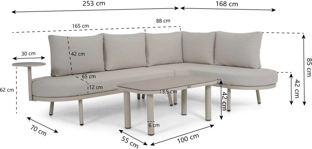 Loungeset tuin 5 personen Zand/Beige Domani Furniture Sylva