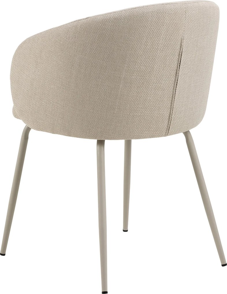 CLARA Beige (Basel 24 stof)/beige poten - MODERNE GESTOFFEERDE KUIPSTOEL VOOR WOONKAMER/EETKAMER/KANTOOR LOFT