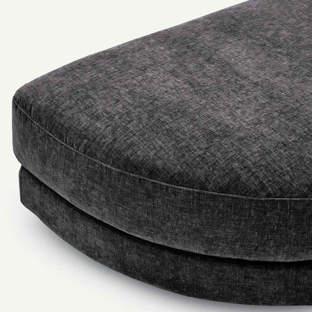 Modulaire voetensteun in chenille fluweel, TIBERIO