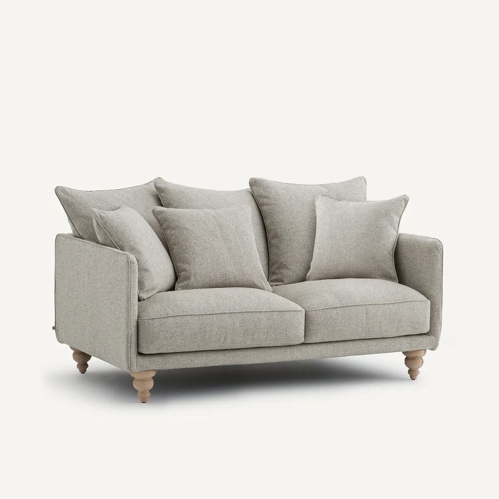 Compacte 3-zitsbank van viscose met structuur en linnen, LAZARE