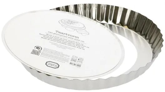 Taartvorm, gerecycled rvs, PFAS-vrij, losse bodem,Ø 24 cm