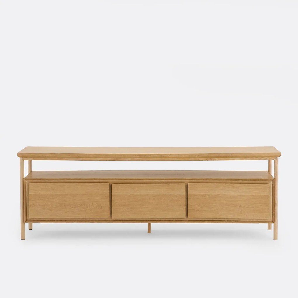 TV-meubel met 3 laden 180 cm, eikenfineer, Elina
