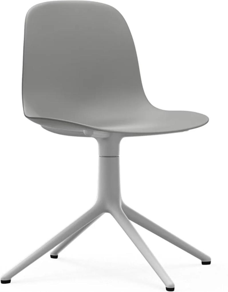 Normann Copenhagen Form Chair Swivel stoel met wit onderstel grijs