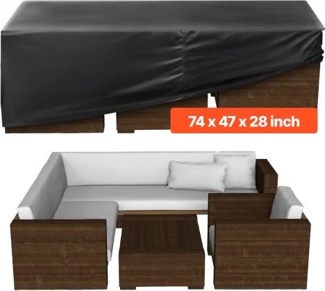 VEVOR Tuinmeubelhoes, Oxford stoffen tuinmeubelhoes, waterdichte rechthoekige tuintafelhoezen met ventilatie voor alle weersomstandigheden, zeildoek (188 x 120 x 71 cm)