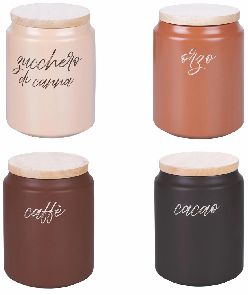 Set van 4 potten Shades of Chocolate | Villa D'Este Home Tivoli