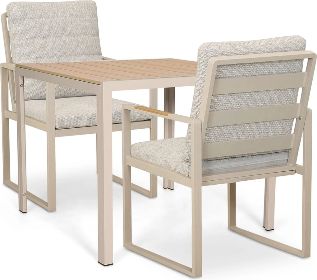 Tuinset 2 personen 909 cm Aluminium Taupe Lifestyle Garden Furniture Alessio/Creta