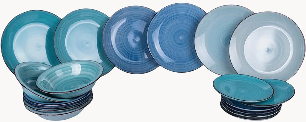 Serviesset Baita Acqua, 6 personen, 18-delig