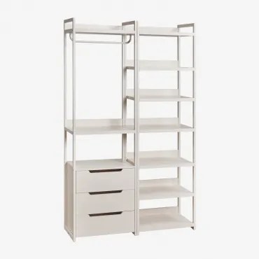 Open Modulair Kast Van 2 Delen Met Lades En Stalen Plank Velunis Gardenia Wit - Sklum