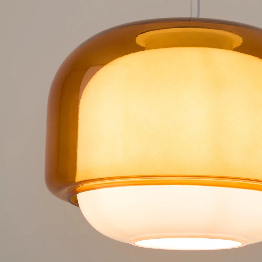 Hanglamp van gekleurd glas Ø30,5 cm, KINOKO