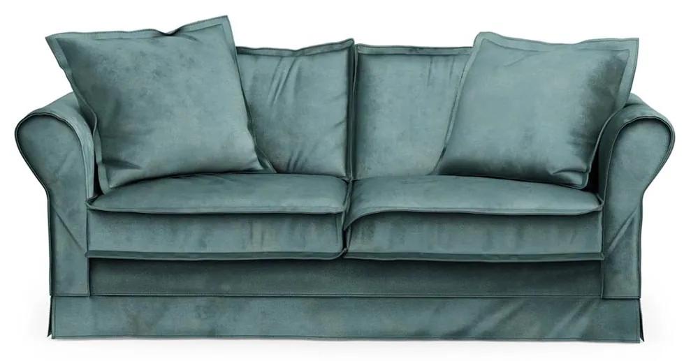 Rivièra Maison - Carlton Sofa 2,5 Seater, velvet, mineral blue - Kleur: bruin