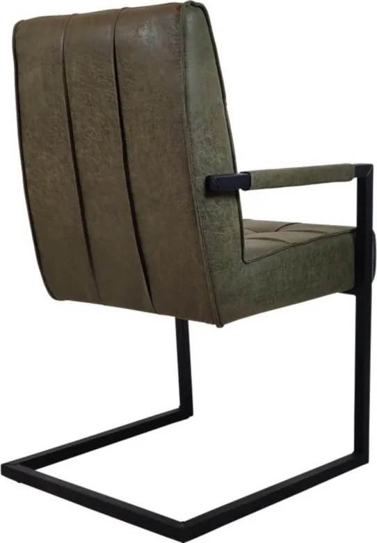 Eetkamerstoel - Jupiter - stof Bull lederlook groen