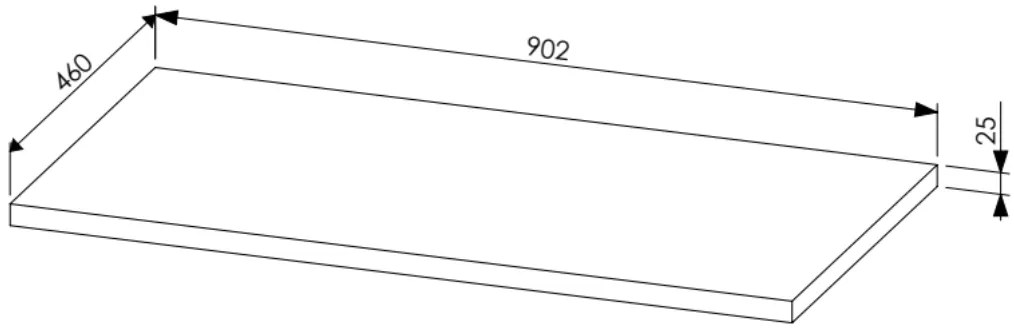 Comad Leonardo FSC toppaneel 90x46cm grijs