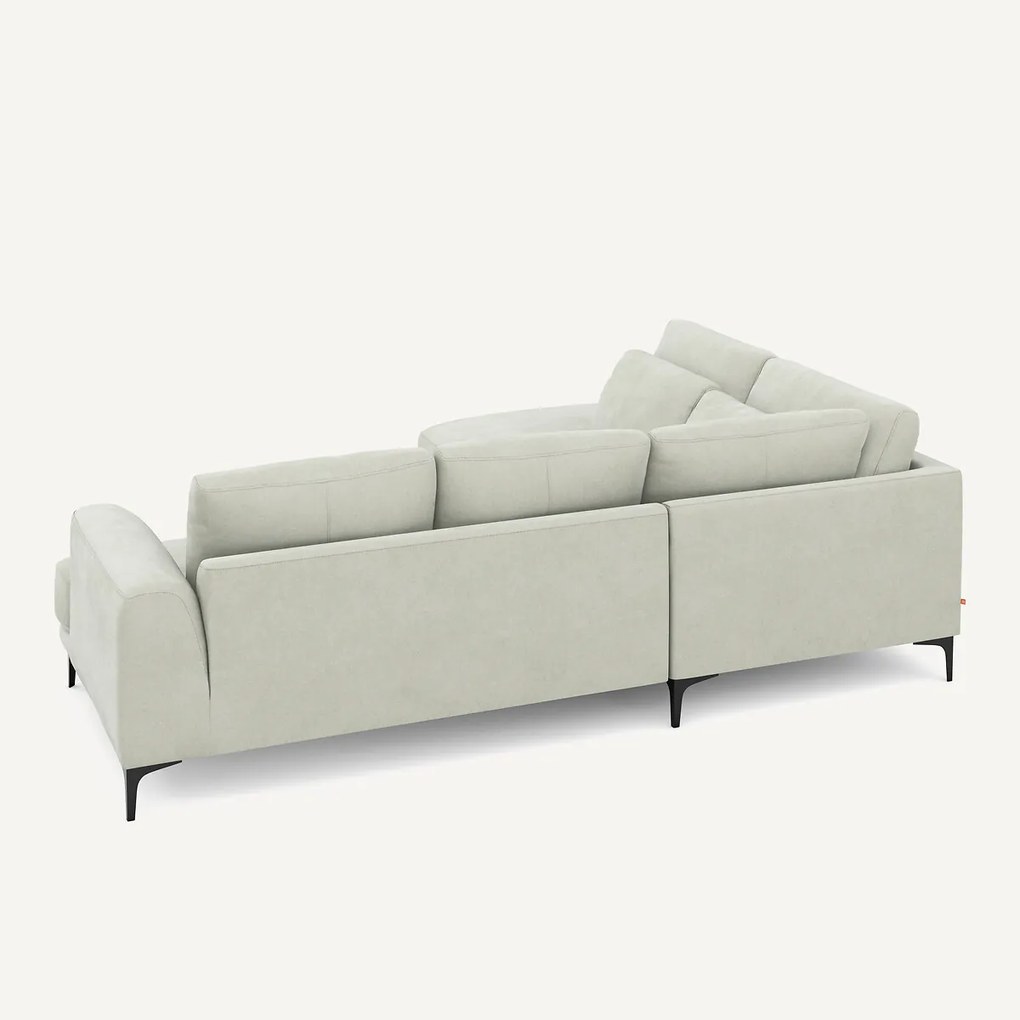 Rechtse hoekbank met leuning in stonewashed fluweel Marsile