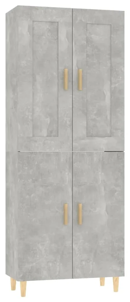 vidaXL Hoge kast 70x34x180 cm bewerkt hout betongrijs