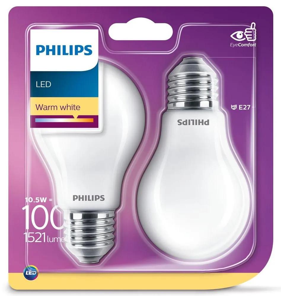 SET 2x LED Lamp Philips E27/10,5W/230V 2700K