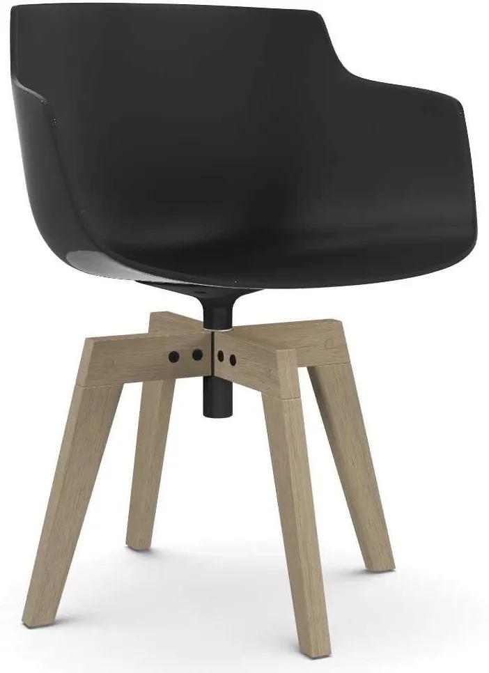 MDF Italia Flow Slim Color Oak stoel gebleekt lead grey