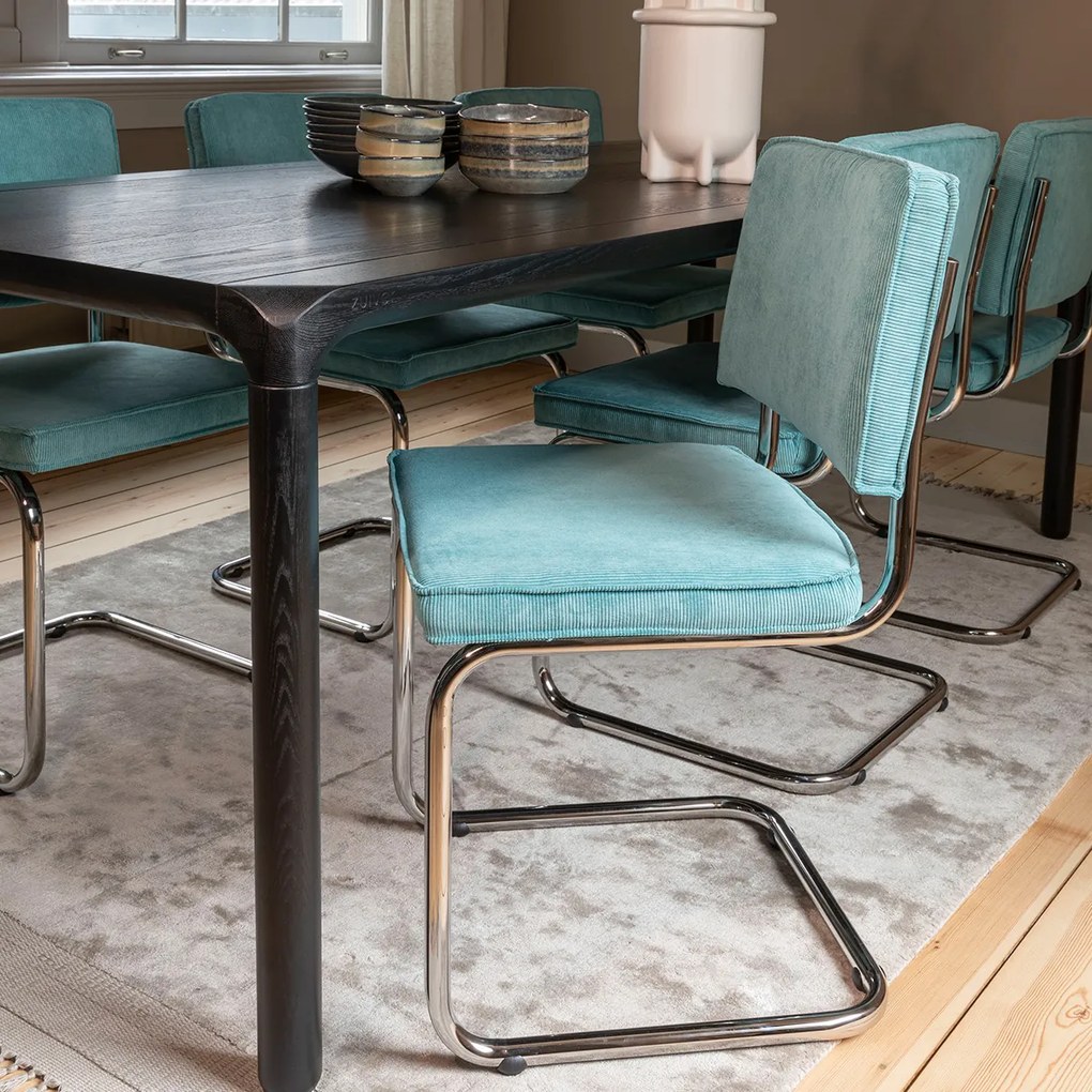 Zuiver Ridge Rib Eetkamerstoel Rib Retro Blauw