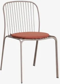 Pack Van 4 Tuinstoelen Van Staal Anerina Moka Bruin & Terracota - Sklum