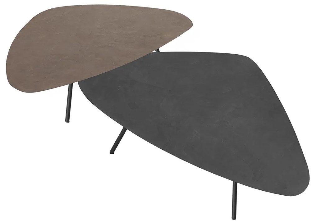 DTP Home Scala Plectro Salontafel Set Driehoekig Mortex Zwart Bruin