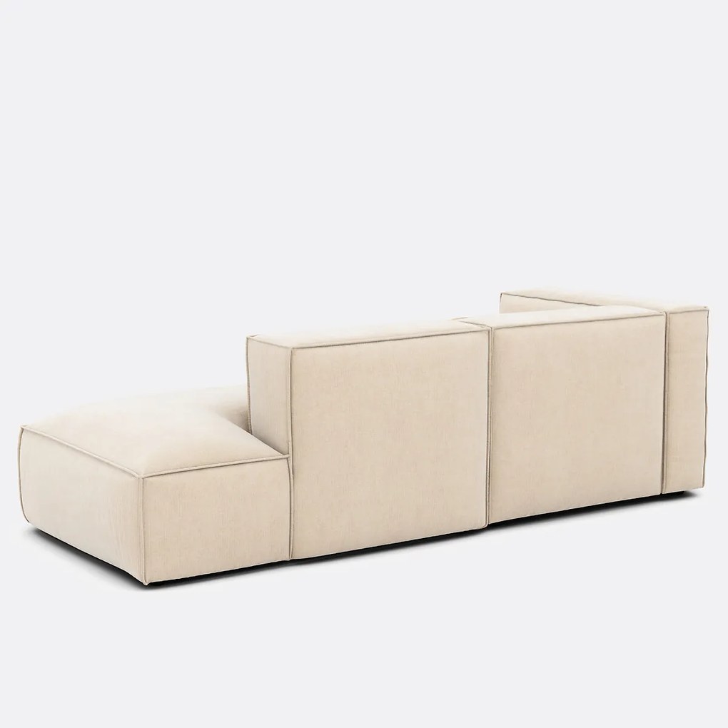 Hoekbank links, vintage ribfluweel, Seven