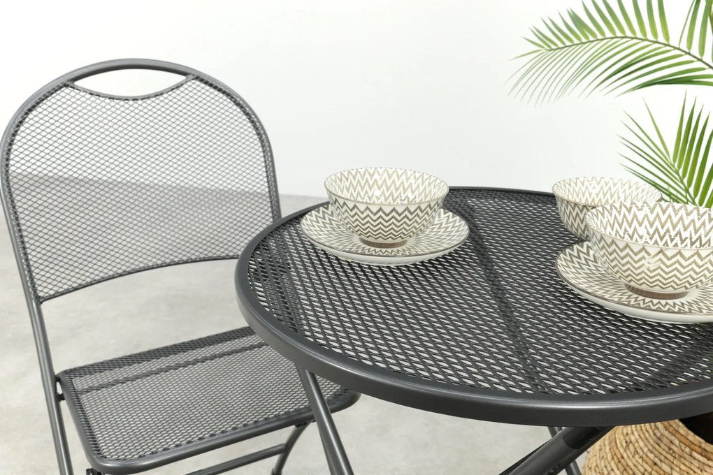 Royal Garden inklapbare balkonset 3-delig strekmetaal