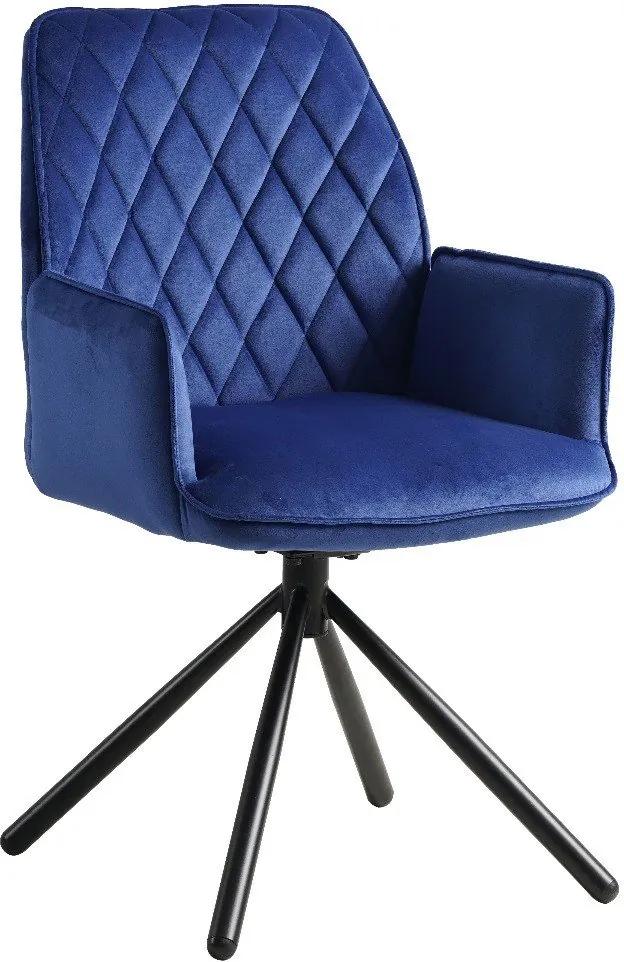Viverne | Eetkamerstoel Baratin breedte 58 cm x diepte 52 cm x hoogte 92 cm donkerblauw eetkamerstoelen velvet, metaal meubels stoelen & fauteuils