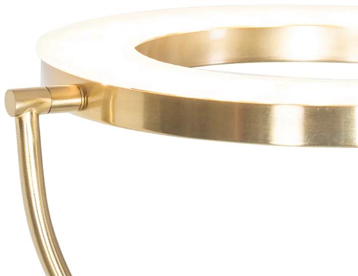 Moderne vloerlamp goud met leesarm incl. LED en dimmer - Divo Modern Binnenverlichting Lamp