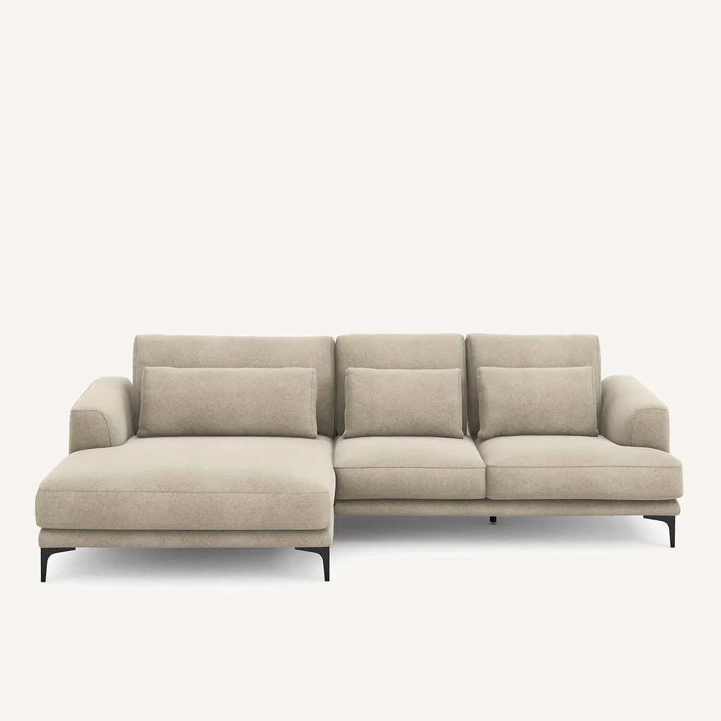 XL hoekbank links in linnen fluweel, MARSILE