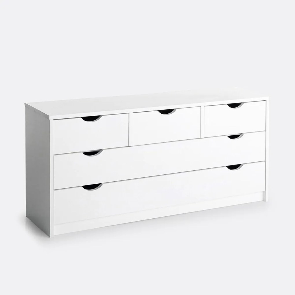 Ladekast met 5 lades, massief dennenhout, Crawley