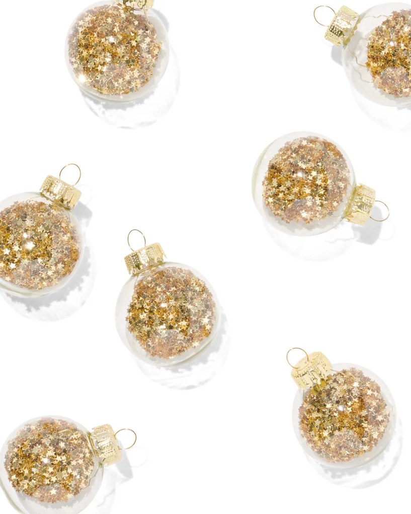 HEMA Kerstballen Glas Ø4cm Goud - 9 Stuks (goud)