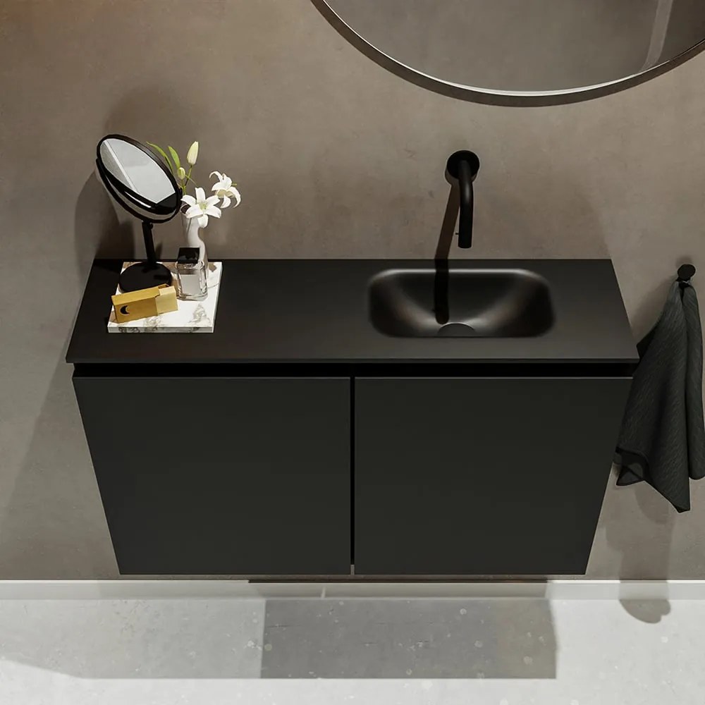 Mondiaz Ture 80cm toiletmeubel urban met wastafel urban rechts geen kraangat