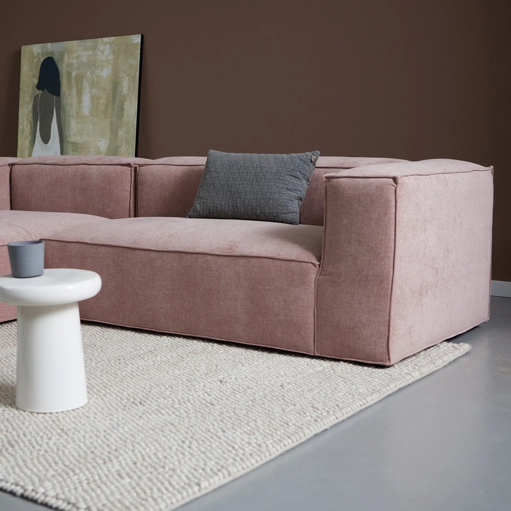 Bank Oud Roze Met Chaise Longue Links