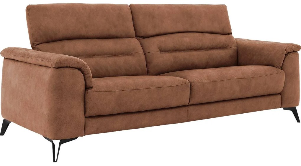 Goossens Excellent Bank Alma cognac, micro leer, 2,5-zits, urban industrieel