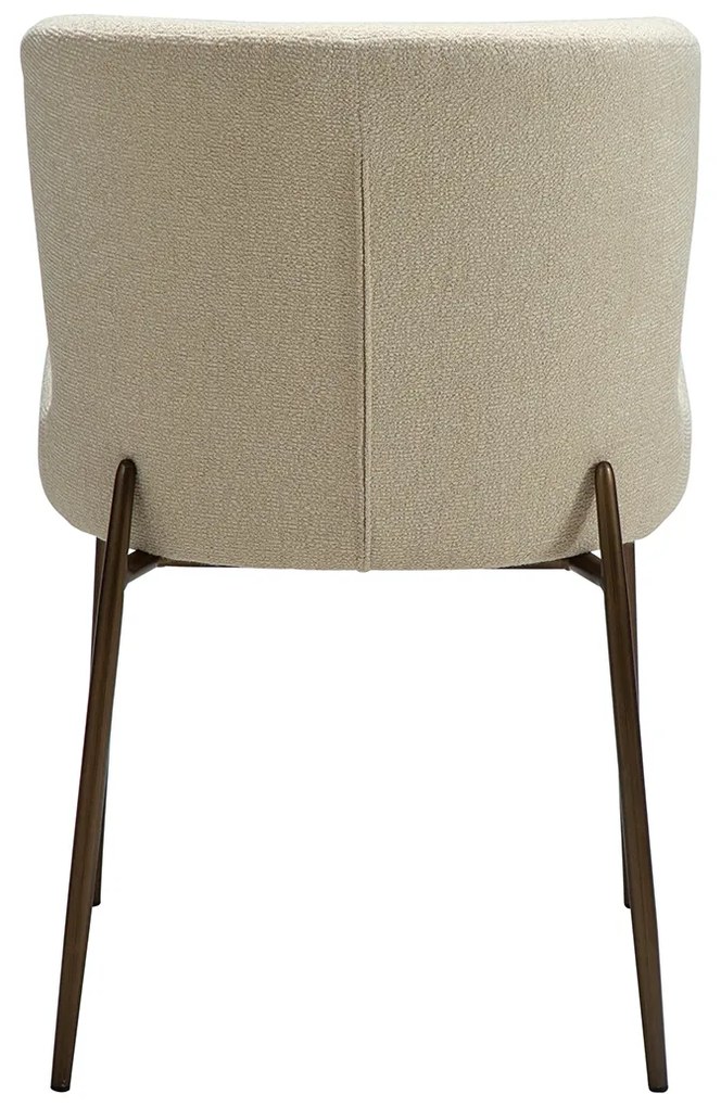 Dan-Form Glam Luxe Eetkamerstoel Boucle Almond Shimmer En Antique Brass