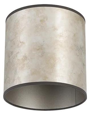 Stoffen Lampenkap zilver 20/20/20 Klassiek / Antiek cilinder / rond