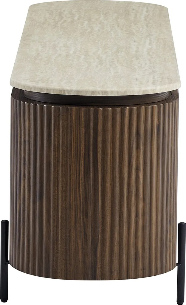 TV Meubel Walnoot Met Marmer - 200x40x55cm.