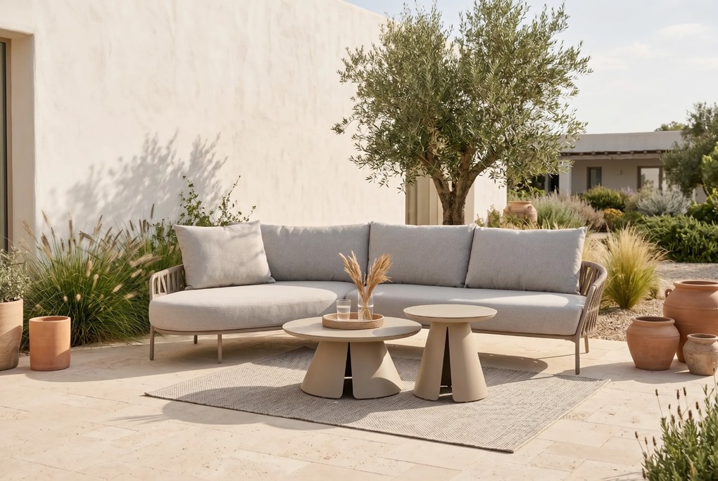 Hoek loungeset 5 personen Rope Taupe  4 Seasons Outdoor Calma/Cayora