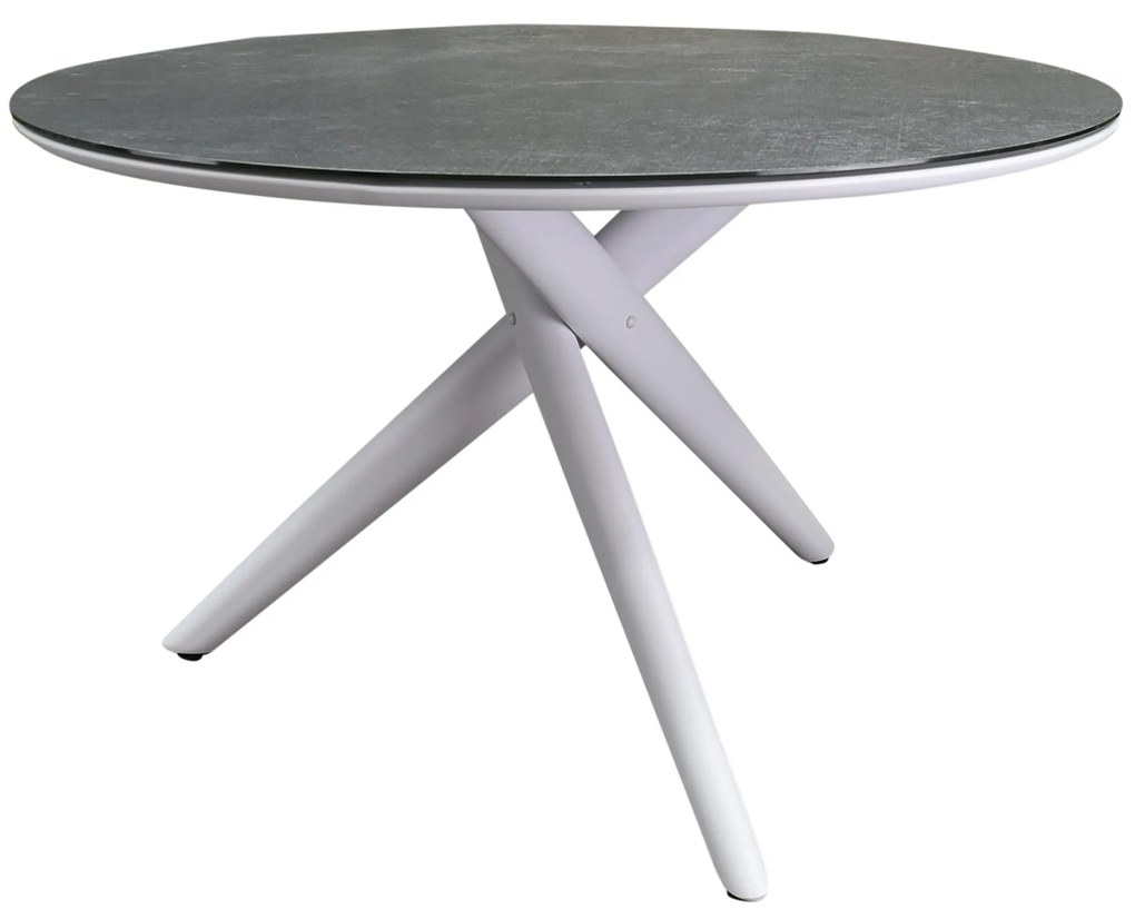 New Valley dining tuintafel rond 120 cm wit keramiek