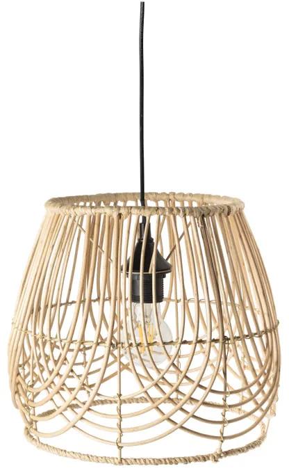 Hanglamp wilgen hout - naturel - 30x30x27 cm