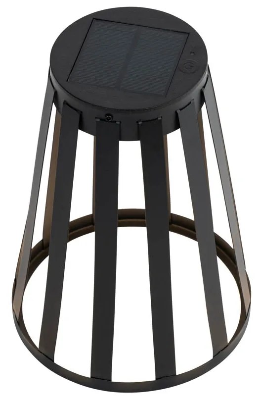 Buiten tafellamp zwart incl. LED 3-staps dimbaar solar en oplaadbaar - Penny