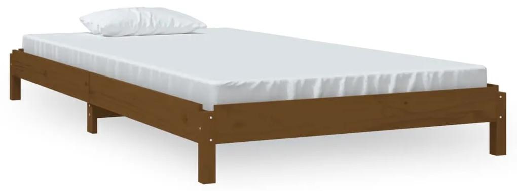 vidaXL Bed stapelbaar 90x200 cm massief grenenhout honingbruin