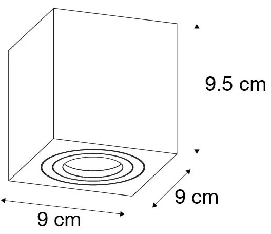 Moderne vierkante badkamer spot zwart - Capa