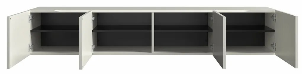 Zwevend Tv-meubel Wit 194 Cm - 194x35.5x35cm.
