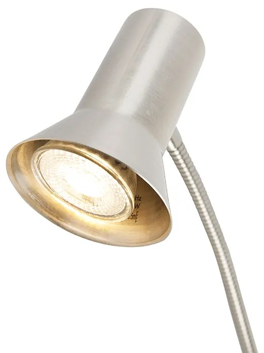 Wandlamp staal met flexarm - Karin flex Design, Modern, Retro GU10 Binnenverlichting Lamp