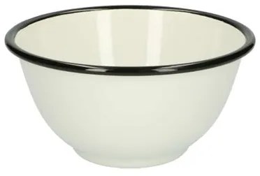 Schaal, emaille, zwart/wit,Ø 15 cm