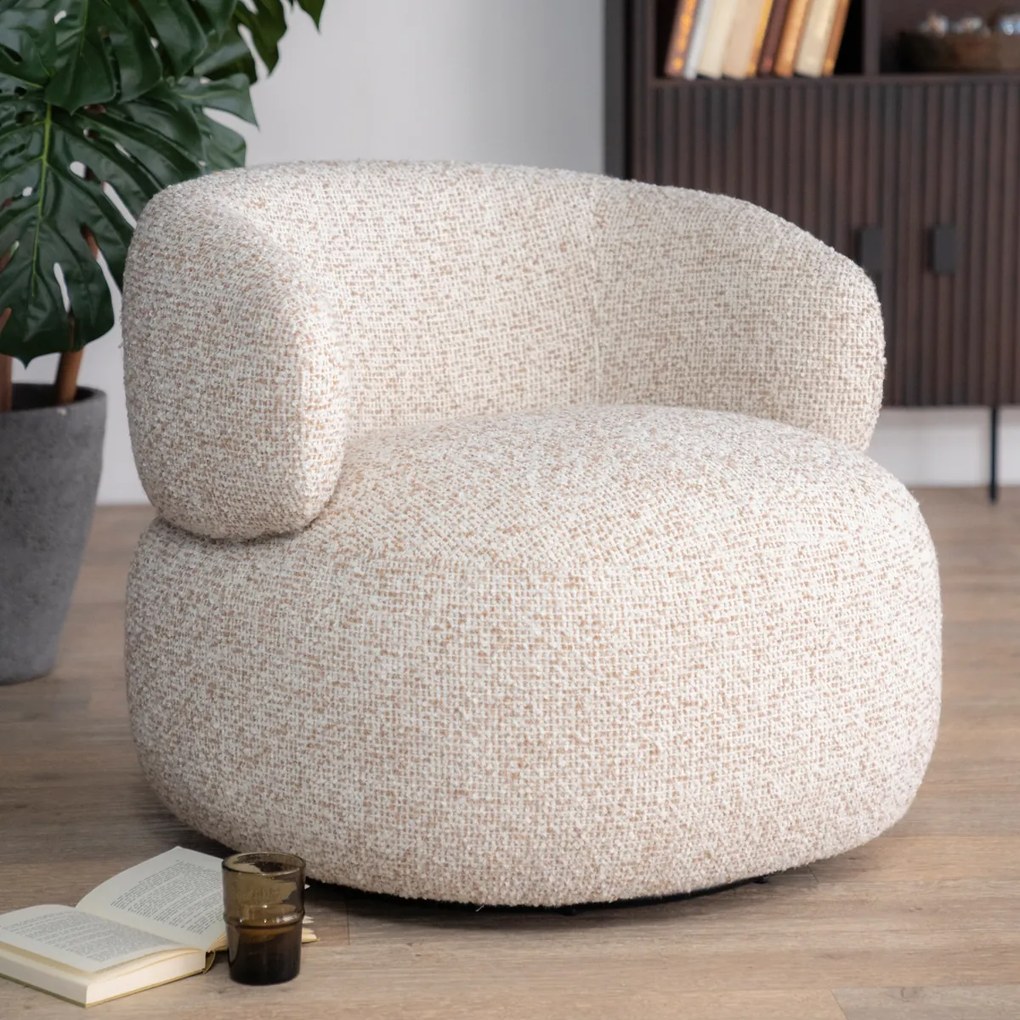 Beige Fauteuil Rond Draaibaar