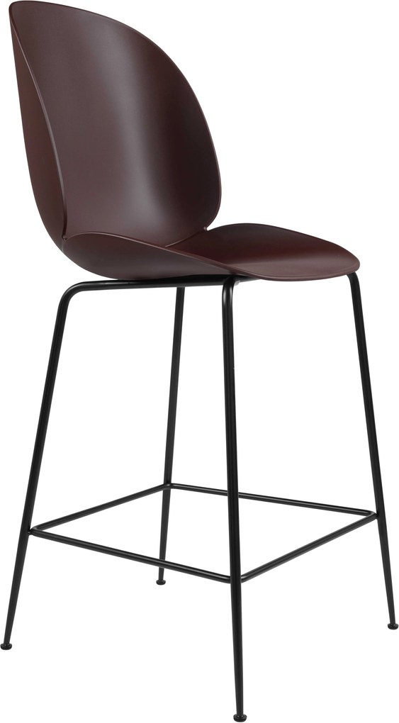 Gubi Beetle Chair barkruk 65cm met zwart onderstel darkpink
