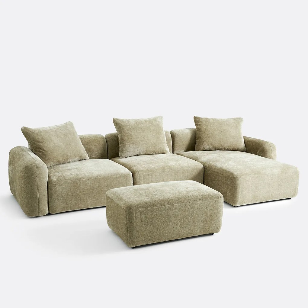 Hoekelement links voor modulaire bank, jacquard chenille, AMAD