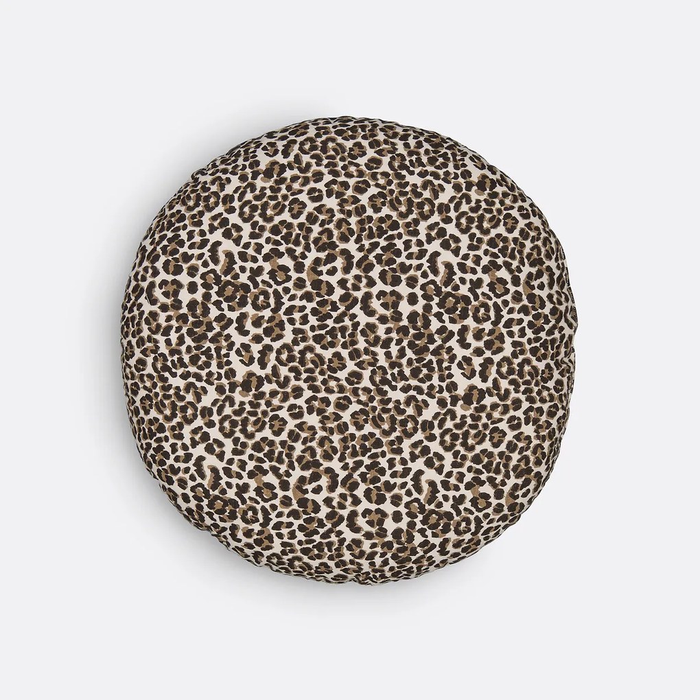Rond kussen met luipaardprint, Aretha
